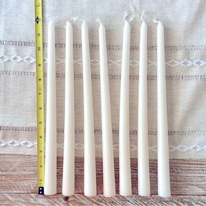 🕯️7- 12” Tall White Taper Candles🕯️ Dripless Unscented Dinner Candlesticks 🆕